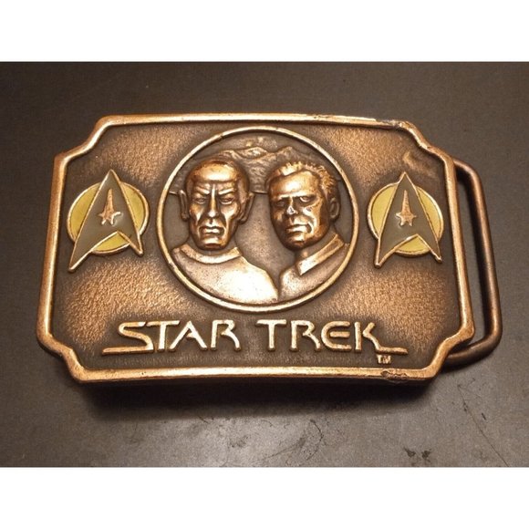 VINTAGE 1979 **STAR TREK** (SPOCK & CAPTAIN KIRK) BELT BUCKLE - Picture 1 of 6
